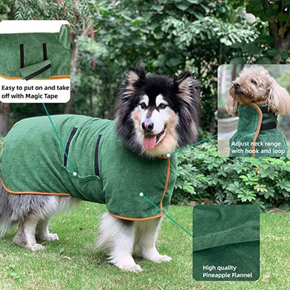 Pet Microfiber Bathrobe — The Post-Bath Wrap Your Dog Actually Deserves